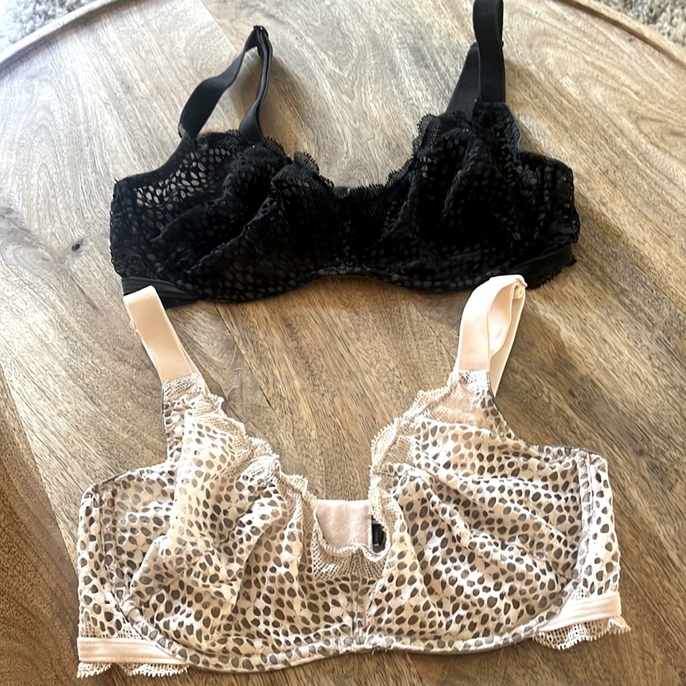 Victoria Secrets bras. 34D. Wide straps, tags cut off, caused me to itch